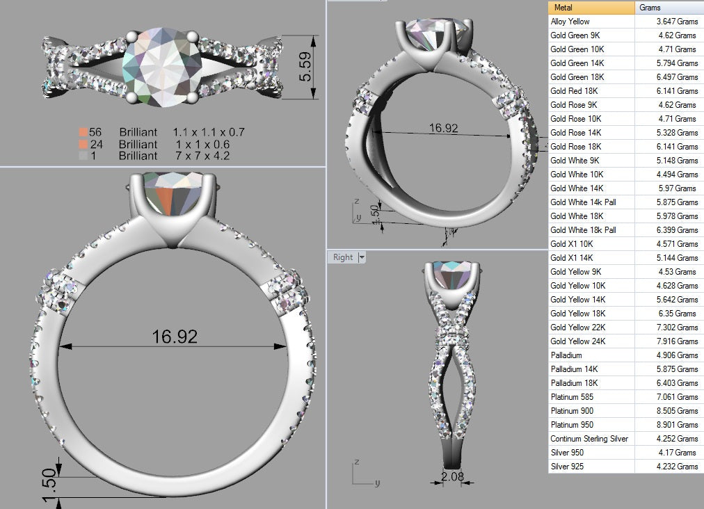 Custom Ring Design- 3729 The Crystal Marie