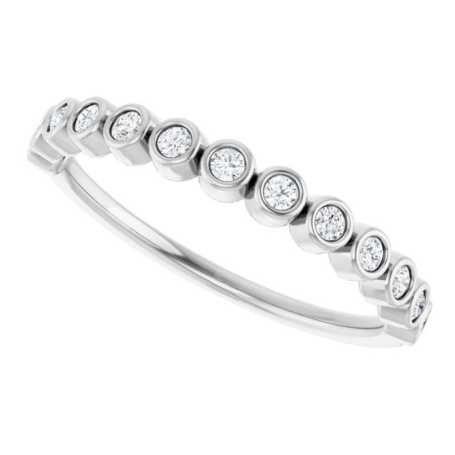 Cubic Zirconia Anniversary Ring Band, Style 122-968 (0.22 TCW Round Bezel Stackable)