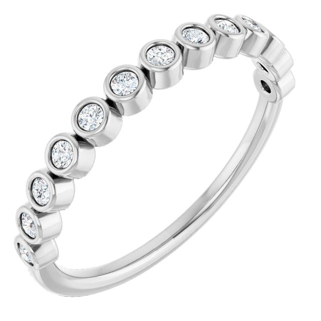 Cubic Zirconia Anniversary Ring Band, Style 122-968 (0.22 TCW Round Bezel Stackable)