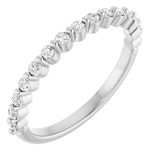 Cubic Zirconia Anniversary Ring Band, Style 123-602 (0.23 TCW Horizontal Round Shared Prong)