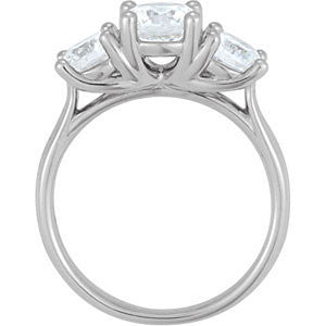 Cubic Zirconia Engagement Ring- The Trinity (Three-Stone Round Cut)
