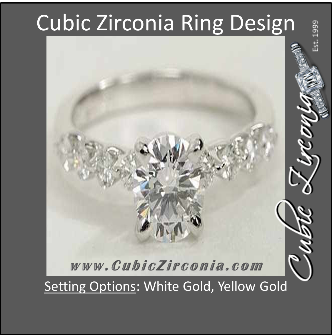 Cubic Zirconia Engagement Ring- The Audrey (2 Carat Floating CZ)
