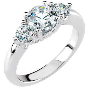 Cubic Zirconia Engagement Ring- The Charity (3-Stone Round)