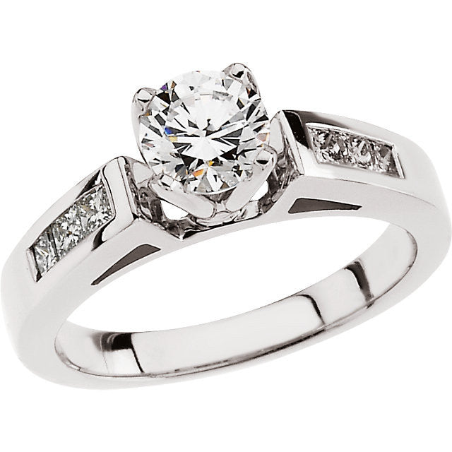 Cubic Zirconia Engagement Ring- The Audra (Customizable 7-stone Princess Channel)