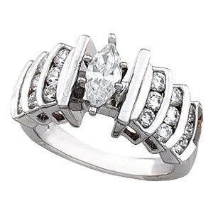 Cubic Zirconia Engagement Ring- The Claire (Customizable Center with Princess Channel)
