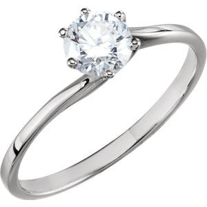 Cubic Zirconia Engagement Ring- The Aurora (Round or Asscher Cut Bypass Solitaire)