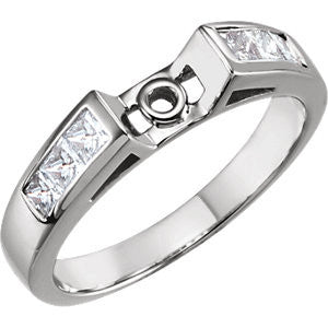 Cubic Zirconia Engagement Ring- The Audra (Customizable 7-stone Princess Channel)