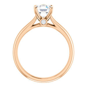 CZ Wedding Set, featuring The Tawanda engagement ring (Customizable Asscher Cut Cathedral Setting with Peekaboo Accents)