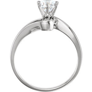 Cubic Zirconia Engagement Ring- The Julie (Customizable Modern Style Solitaire with Bypass Band)