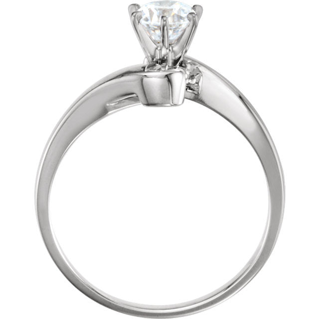 CZ Wedding Set, Style 040 feat The Julie Engagement Ring (Customizable Modern Style Solitaire with Bypass Band)