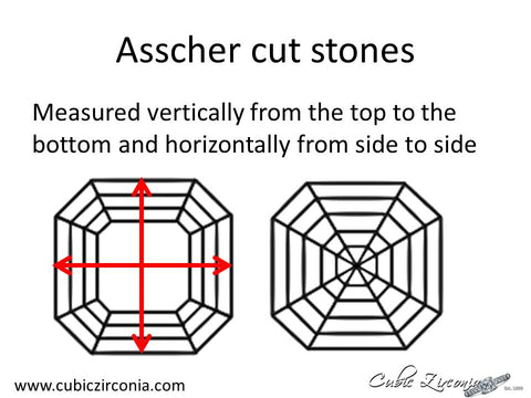Clear/White Jeweler's Asscher Cut Loose Stone Sample Display & Comparison Package (Asscher Cut, 12 Sizes: 4.00-10.00 mm Range from 0.25-4.5 carats)