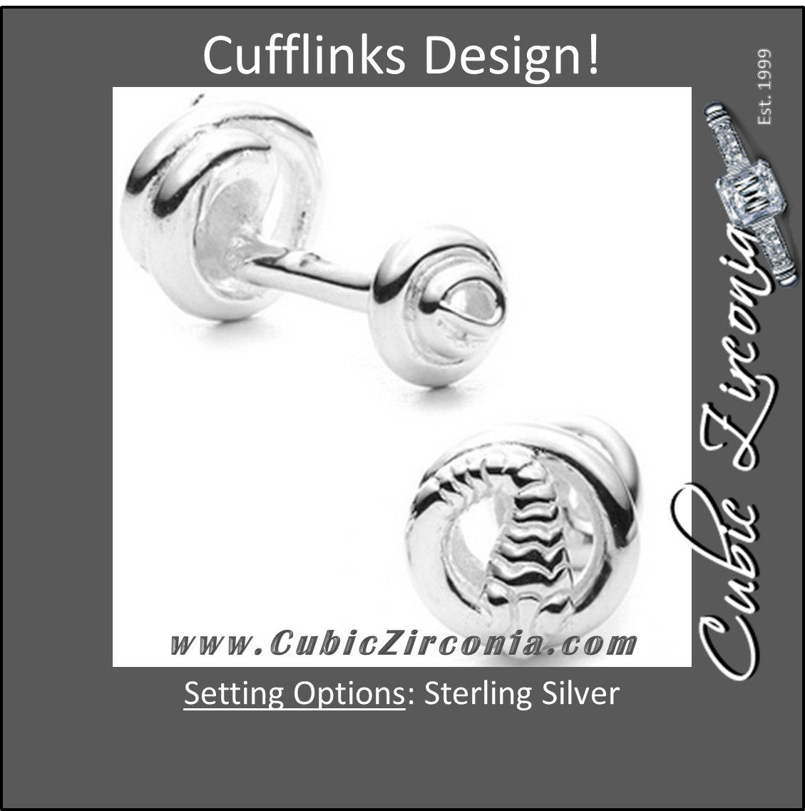 Men’s Cufflinks- Sterling Silver Coiled Snake