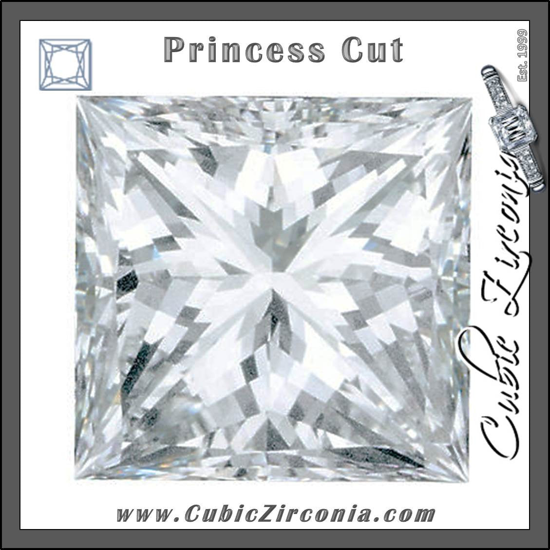 Princess Cut Cubic Zirconia Loose Stones 5A Quality