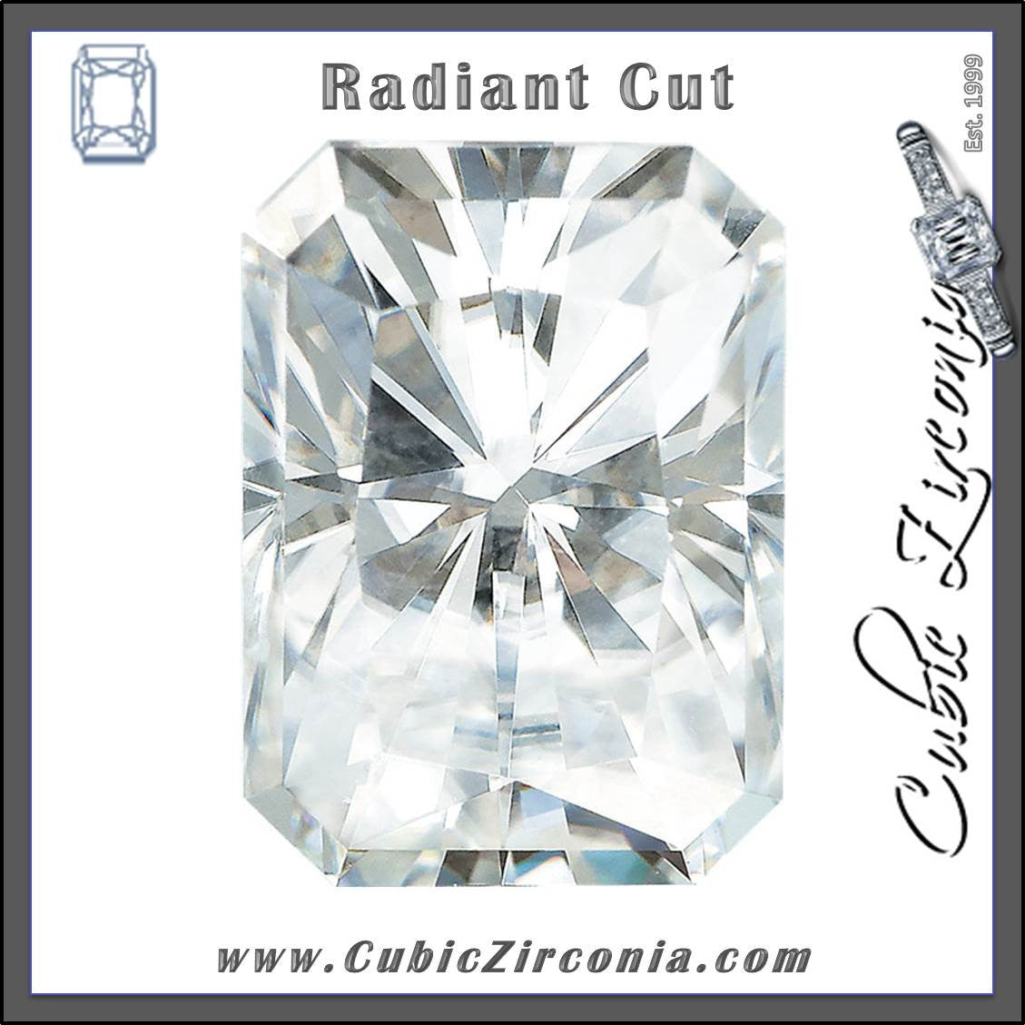 Radiant Cut Cubic Zirconia Loose Stones 5A Quality