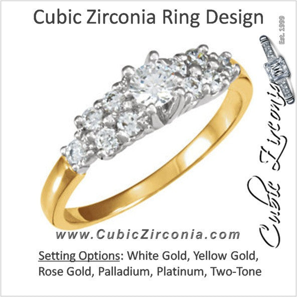 Cubic Zirconia Engagement Ring- The Jonique (0.50 Carat TCW 11-stone Round-cut)