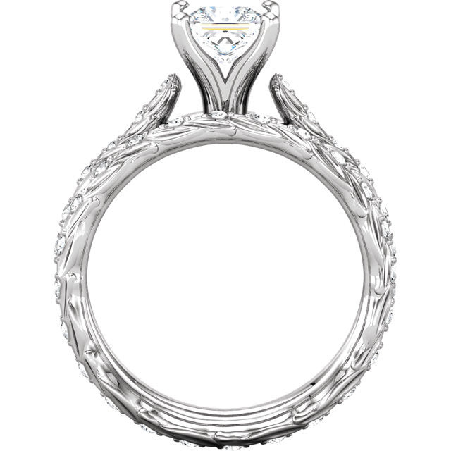 Cubic Zirconia Engagement Ring- The Kacey (1.11 Carat Butterfly-Inspired Customizable Center Setting)