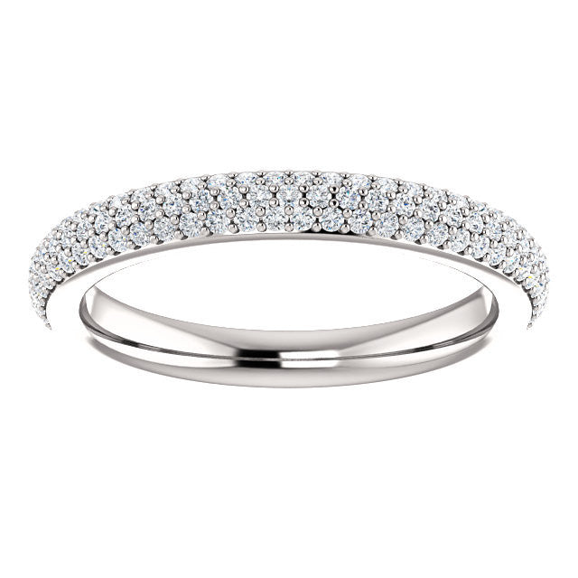 Cubic Zirconia Anniversary Ring Band, Style 05-20 (0.50 TCW Round Pave)