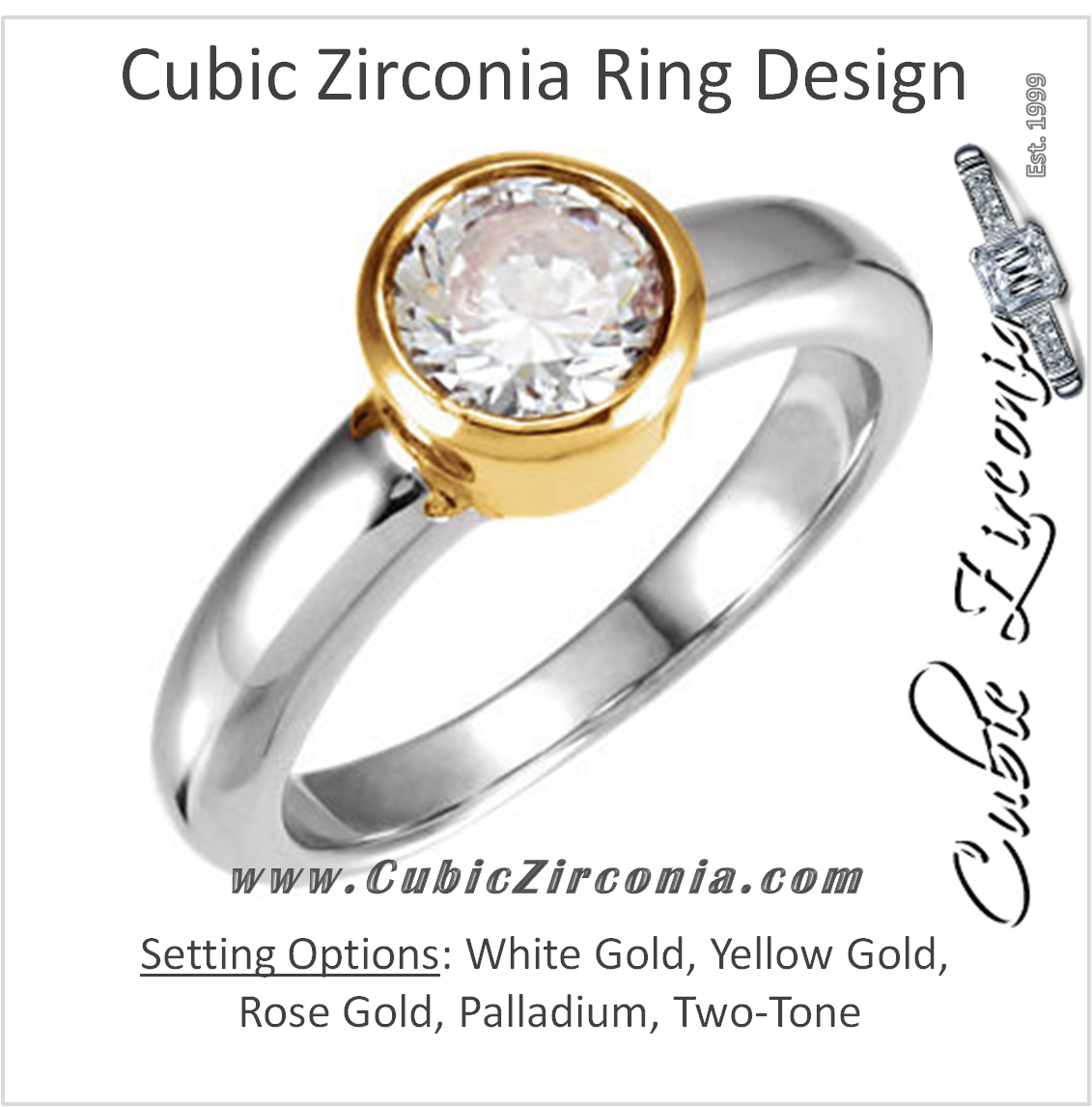Cubic Zirconia Engagement Ring- The Elene