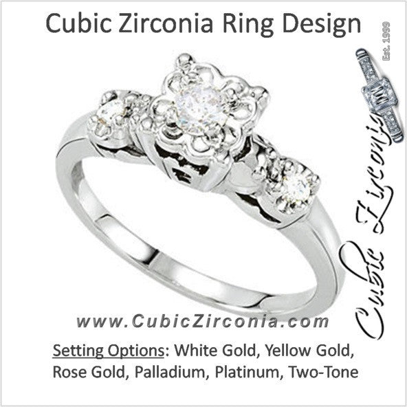 AAAAA 3-Stone Cubic Zirconia Engagement Ring The Deedee – Cubic