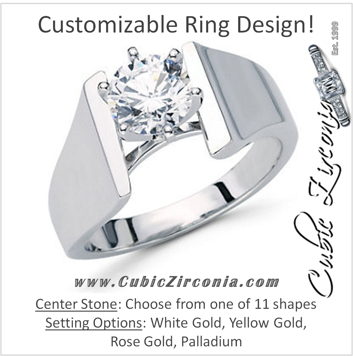 Cubic Zirconia Engagement Ring- The Katy