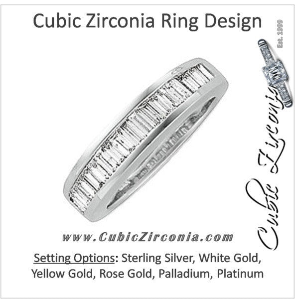 A Cubic Zirconia Anniversary Ring Band, Style 05-06 (1.50 TCW Baguette Channel)