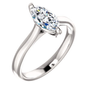 CZ Wedding Set, featuring The Noemie Jade engagement ring (Customizable Cathedral-set Marquise Cut Solitaire)