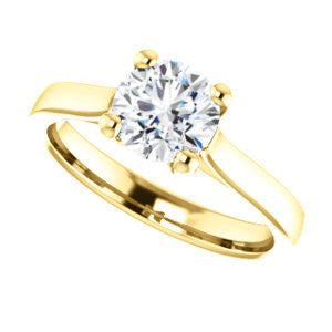 CZ Wedding Set, featuring The Noemie Jade engagement ring (Customizable Cathedral-set Round Cut Solitaire)