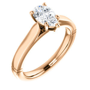 CZ Wedding Set, featuring The Kaela engagement ring (Customizable Pear Cut Solitaire with Stackable Band)
