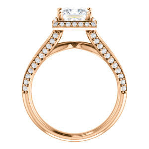 CZ Wedding Set, featuring The Gabrielle Mia engagement ring (Customizable Princess Cut Design with Halo & Accented Three-sided Wide Split Band)