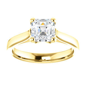 CZ Wedding Set, featuring The Noemie Jade engagement ring (Customizable Cathedral-set Asscher Cut Solitaire)