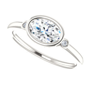 Cubic Zirconia Engagement Ring- The Analise (Customizable Oval Cut)