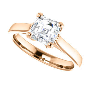 CZ Wedding Set, featuring The Noemie Jade engagement ring (Customizable Cathedral-set Asscher Cut Solitaire)