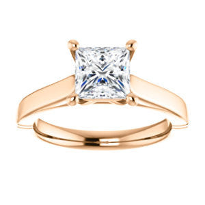CZ Wedding Set, featuring The Kaela engagement ring (Customizable Princess Cut Solitaire with Stackable Band)