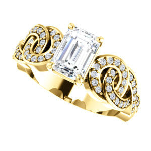 Cubic Zirconia Engagement Ring- The Myra (Customizable Radiant Cut Split-Band Knots)