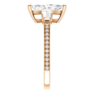 Cubic Zirconia Engagement Ring- The Bhakti (Customizable Enhanced 5-stone Marquise Cut Design with Thin Pavé Band)