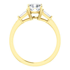 Cubic Zirconia Engagement Ring- The Bhakti (Customizable Enhanced 5-stone Cushion Cut Design with Thin Pavé Band)