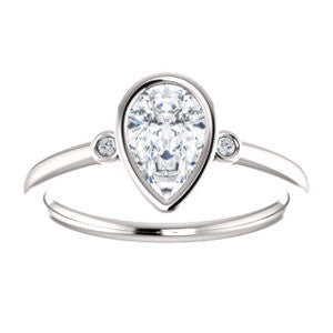Cubic Zirconia Engagement Ring- The Analise (Customizable Pear Cut)
