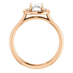 Cubic Zirconia Engagement Ring- The Kajal (Emerald Cut Tapered Faux Bezel Halo)