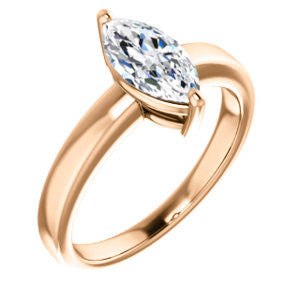 CZ Wedding Set, featuring The Myaka engagement ring (Customizable Marquise Cut Solitaire with Medium Band)