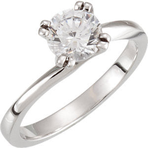 Cubic Zirconia Engagement Ring- The Helen (0.2-1.0 Carat Round Cut Solitaire with Petite Band & Twisted Prongs)