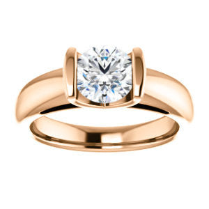 CZ Wedding Set, featuring The Liza Bella engagement ring (Customizable Round Cut Cathedral Bar-set Solitaire)