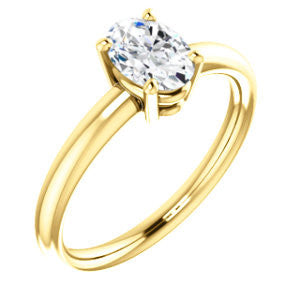 Cubic Zirconia Engagement Ring- The Angelina (Customizable Oval Cut Elevated Solitaire)