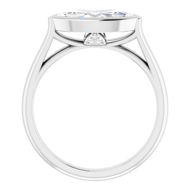 Cubic Zirconia Engagement Ring- The Ann Michelle (Customizable Cathedral-Bezel Marquise Cut 7-stone "Semi-Solitaire" Design)