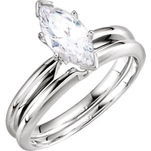 Cubic Zirconia Engagement Ring- The Cortney (0.25 Carat Marquise Cut Solitaire)