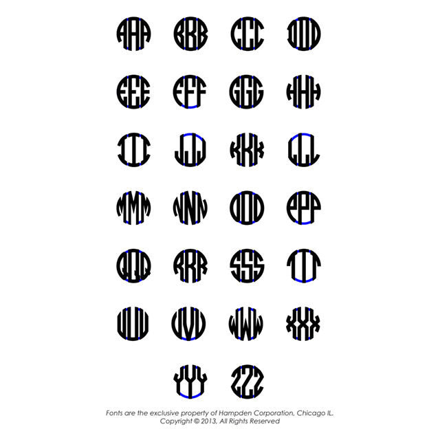Men’s Cufflinks- Personalizable Initials 3-Letter Bubble Monogram (16.5x16.5mm)