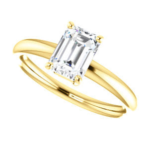 Cubic Zirconia Engagement Ring- The Angelina (Customizable Emerald Cut Elevated Solitaire)