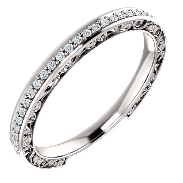 Cubic Zirconia Anniversary Ring Band, Style 03-86 (0.15 TCW Round Prong)
