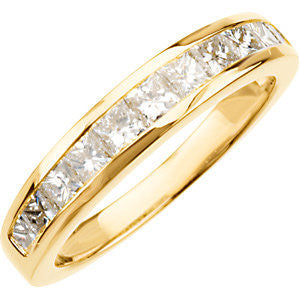 Cubic Zirconia Anniversary Ring Band, Style 05-26 (1.10 TCW Princess Channel)