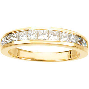 Cubic Zirconia Anniversary Ring Band, Style 05-26 (1.10 TCW Princess Channel)
