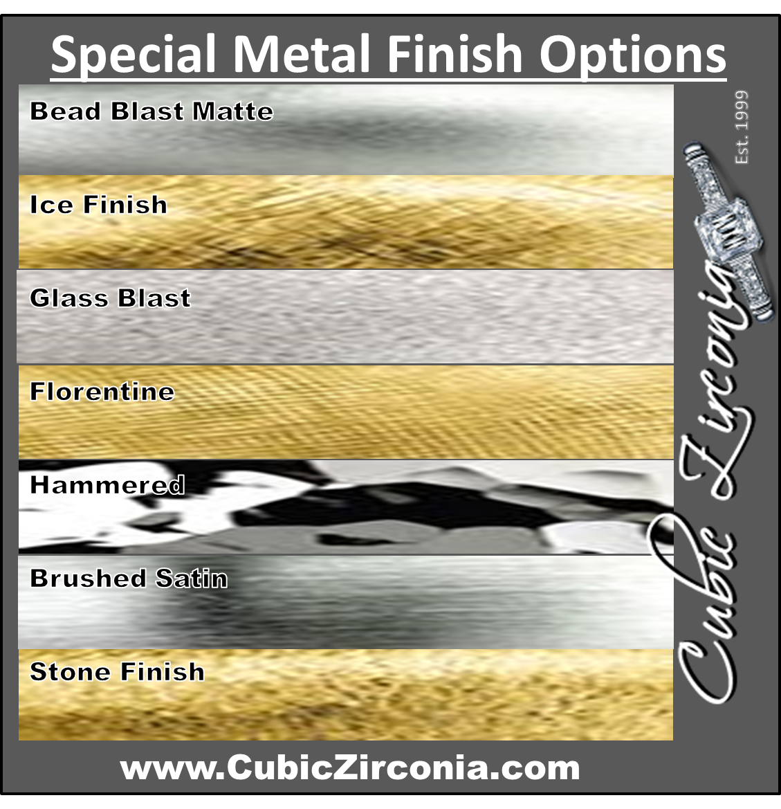 Special Metal Finishes for Wedding Bands and Rings